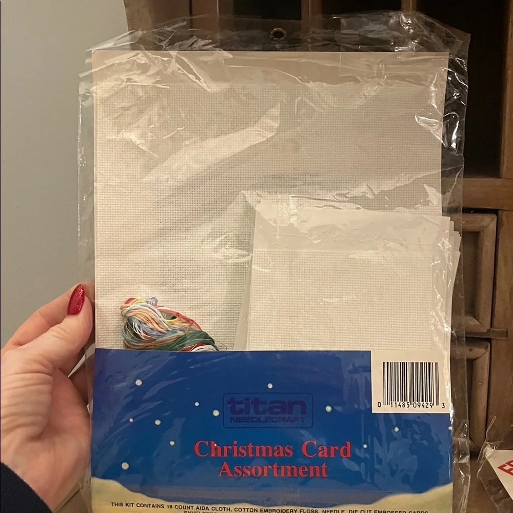 Two Titan Needlecraft Sets Makes 10 Cross Stitch Christmas Holiday Cards NWT